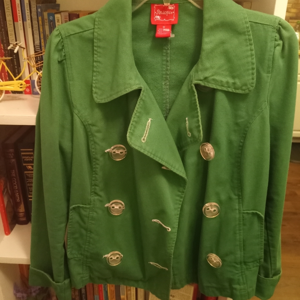 Bright Green, Double-Breasted Jacket (M)